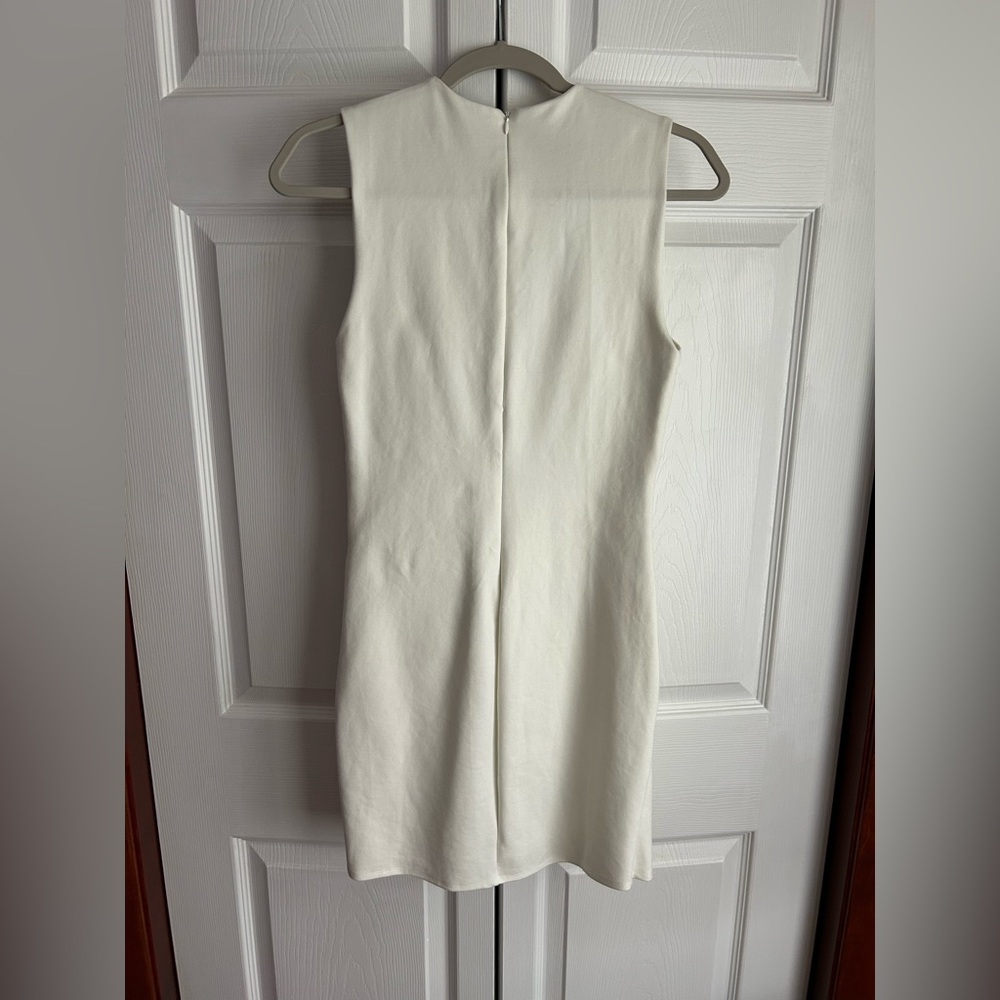 Lulu's White V-Neck Ruched Cocktail Dress - Picture 2 of 2
